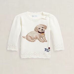 💖RL💖 NWT Precious Puppy Cotton-Blend Sweater. 18m. Brand new!